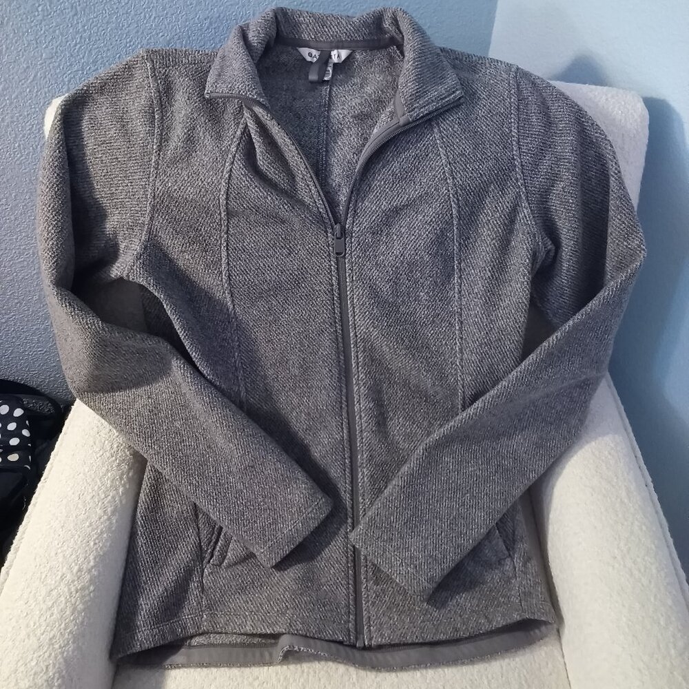 Athleta S Gray Fleece Full Zip Jacket